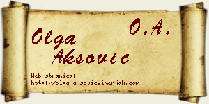 Olga Aksović vizit kartica